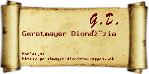 Gerstmayer Dionízia névjegykártya